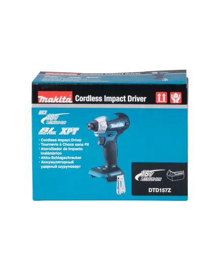 Аккумуляторный винтоверт ударный MAKITA DTD157Z, LXT BL 18В, 1/4", 140 Нм, 2 Скорости, A- режим, XPT, без АКБ и З/У, изображение 11