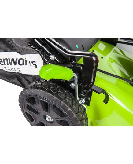Аккумуляторная газонокосилка GREENWORKS GD60LM46HP, 60В, 4 А.ч, зу, шир. скаш. 46 см, 60 л, 7 уровней, б/щ, 3в1, мульч, без АКБ и ЗУ, изображение 6