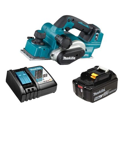 Аккумуляторный рубанок MAKITA DKP181RT, LXT BL 18В, ADT, AWS, макс. глуб. 3 мм, ширина 82 мм, 1*5,0 Ач, быстрое ЗУ, изображение 4