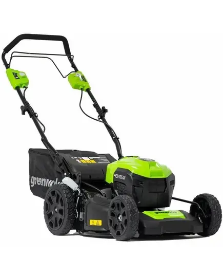 Аккумуляторная газонокосилка GREENWORKS 40В, бесщеточная, самоходная, 46 см, 55 л, 25-80 мм, 28 кг, с АКБ 5А.ч. и ЗУ (2506807UG), изображение 2