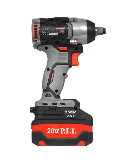 Акк. гайковерт P.I.T. PIW20H-300B/4 IMPACT, бесщеточный, 20 В, 300 Нм, 1/2"+HEX 1/4", 1х4 Ач, ЗУ, кейс, изображение 3