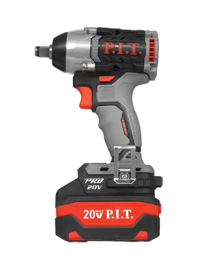 Акк. гайковерт P.I.T. PIW20H-300B/4 IMPACT, бесщеточный, 20 В, 300 Нм, 1/2"+HEX 1/4", 1х4 Ач, ЗУ, кейс, изображение 2
