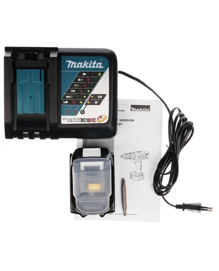 Аккумуляторный шуруповерт ударный MAKITA DHP453RFE, 18В, 2х3.0 Ач Li-ion, 13 мм, 0-400/0-1300 об/мин, 42/27 Нм, кейс, изображение 10