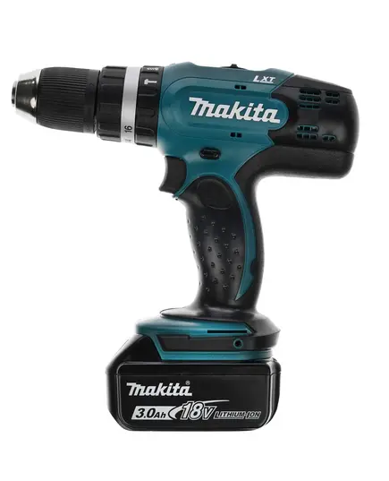 Аккумуляторный шуруповерт ударный MAKITA DHP453RFE, 18В, 2х3.0 Ач Li-ion, 13 мм, 0-400/0-1300 об/мин, 42/27 Нм, кейс, изображение 2