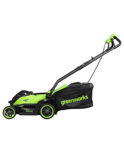 Аккумуляторная газонокосилка GREENWORKS GD40LM361, 40V, 36 см, бесщеточная, c 1хАКБ 4Ач и ЗУ, изображение 2