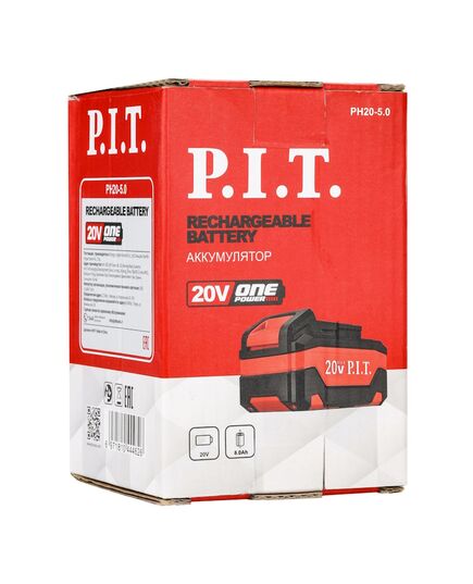 Аккумулятор P.I.T. PH20-5.0, OnePower 20В, 5 Ач, Li-Ion, изображение 4