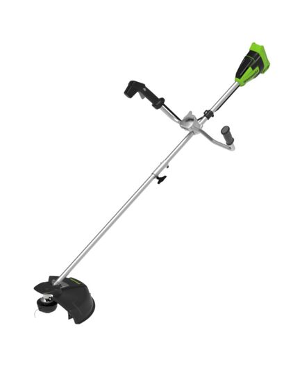 Аккумуляторный триммер GREENWORKS GD40BCB, 40 В, 35 см, леска 2 мм, б/щ, верхн. располож. двиг, метал. диск, АКБ 1*4 Ач и ЗУ (2105707UB), изображение 2
