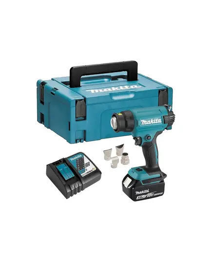 Аккумуляторный термопистолет MAKITA DHG181RT1J, LXT 18В, 550 град, 2 скорости, 6 режимов, кейс MakPac, насадки (5.0Ач х1, з/у), изображение 10