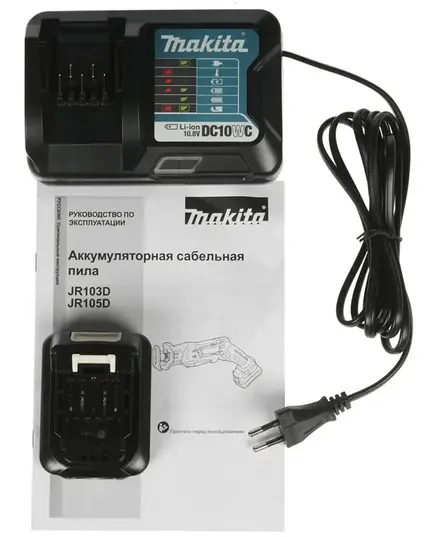 Аккумуляторная пила сабельная MAKITA JR103DWAE, CXT 12В max, ход 13 мм, рез 50 мм, 2х2.0 Ач, з/у, изображение 6