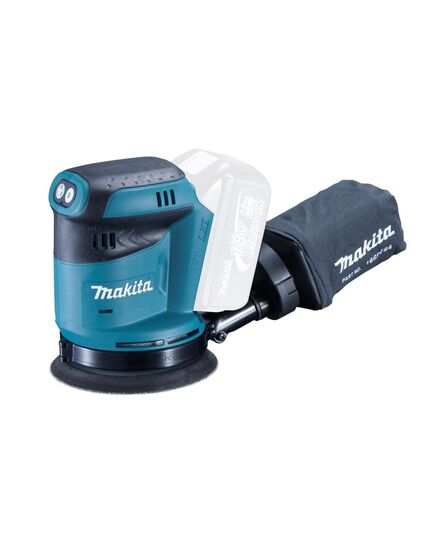 Аккумуляторная эксцентриковая шлиф. машина MAKITA DBO180Z, 18В, 125 мм, 11000 об/мин, ход 2,8 мм, 1.7 кг, пылесборник, изображение 4
