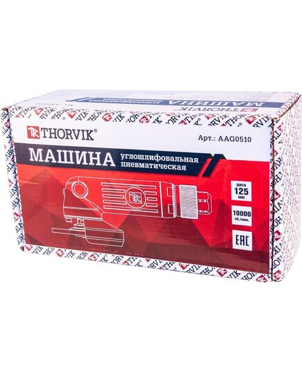 Пневм. угловая шлиф.машина THORVIK AAG0510, 125 мм, 10000 об/мин, 6,3 Атм, 1/4", DR, расход 169 л, изображение 3