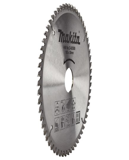 Диск пильный MAKITA 185x30x2.2/1.4x60T, универсальный для алюминия/дерева/пластика,, изображение 2