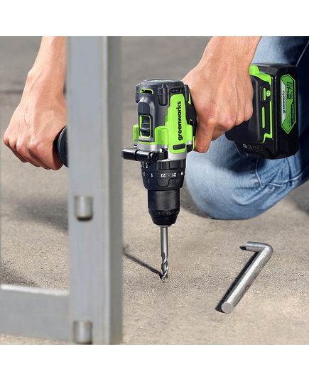 Акк. дрель-шуруповёрт GREENWORKS GD24DD140, 24 В, ударная , б/щет, 0-550/0-2100 об/мин, 70/140 Нм, Anti-kickback, 5 Ач, ЗУ, изображение 13