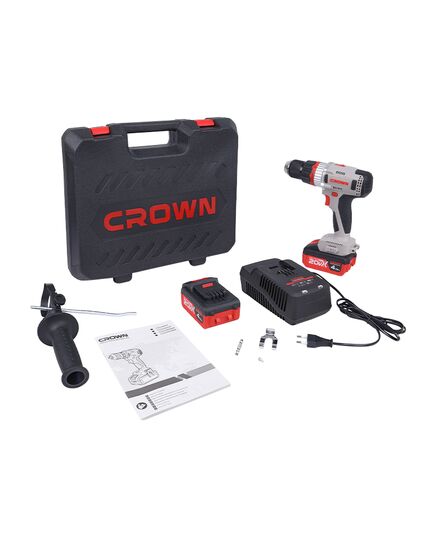 Аккумуляторный шуруповерт CROWN BL CT21090HMX-4, бесщ., 20 В, 2 АКБ 4 Ah, 75 Nm, изображение 11
