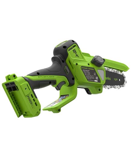 Аккумуляторная пила цепная GREENWORKS CS2410AA1, 24 В, мини 10 см, без АКБ и ЗУ, изображение 4