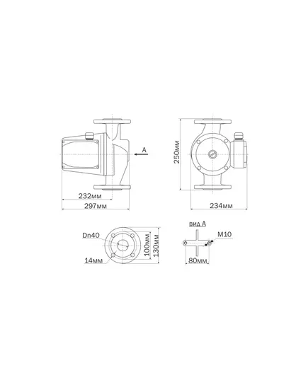 Насос циркуляционный AQUARIO AC 8-8-40F, 0.7 кВт, 15 л/мин, напор-12 м (5408aq), изображение 4