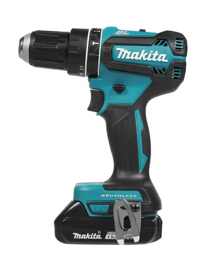 Акк. шуруповерт ударный MAKITA DHP485SYE, LXT BL 18В, 13 мм, 50/27 Нм, 2x1.5 Ач, з/у, изображение 3
