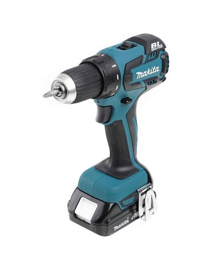Акк. шуруповерт ударный MAKITA DHP485SYE, LXT BL 18В, 13 мм, 50/27 Нм, 2x1.5 Ач, з/у, изображение 4