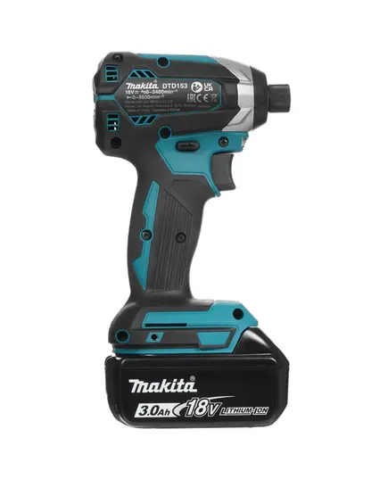 Аккумуляторный винтоверт ударный MAKITA DTD153SF, LXT 18В BL XPT, 1/4", 170 Нм, 1x3,0 Ач, з/у, кейс, изображение 3