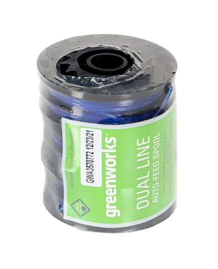 Катушка для триммера GREENWORKS, двухсторонний выход лески, 3 шт. (29627), изображение 2
