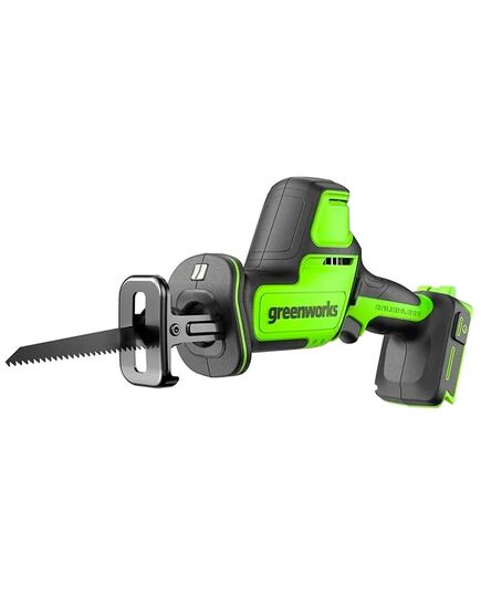 Акк. пила сабельная GREENWORKS GPT-CRS-25, б/щет, 24V, 0-3000 об/мин, рез 80 мм дер, LED, 1х4 Ач, ЗУ, кор (1200507CUB), изображение 4