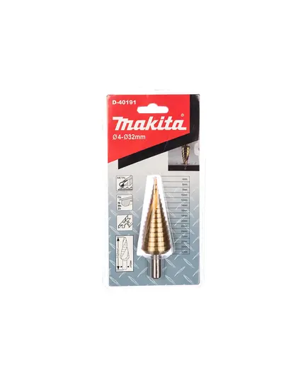 Сверло ступенчатое MAKITA со спиральным желобком TiN 4-32мм (D-40191), изображение 3