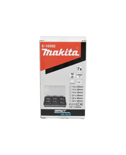 Набор головок ударных MAKITA Impact Black 1/2", 7 шт. (13,17,19,21,22,24 мм, адаптер) (E-16592), изображение 4