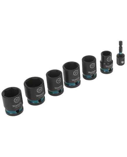 Набор головок ударных MAKITA Impact Black 1/2", 7 шт. (13,17,19,21,22,24 мм, адаптер) (E-16592), изображение 2
