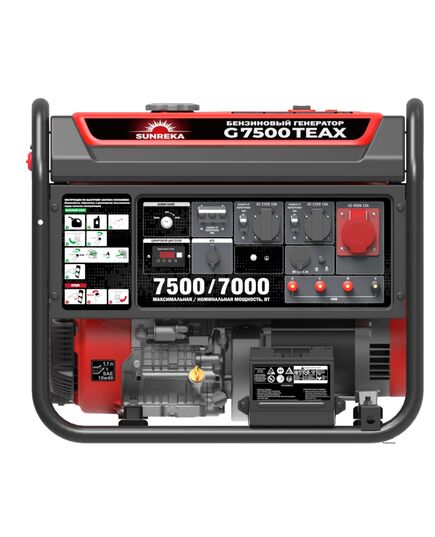 Электростанция бенз. SUNREKA G7500TEAX, 7.5 кВт, 3-Ф,  электростартер, изображение 2