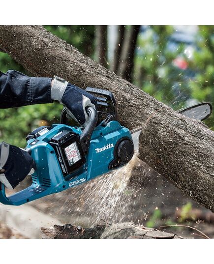 Акк. пила цепная MAKITA DUC353CT2, LXT BL 2х18В, 14"/35 см, 3/8", 1,1мм, 20м/с, XPT, 2xBL1850B, DC18SH, изображение 15
