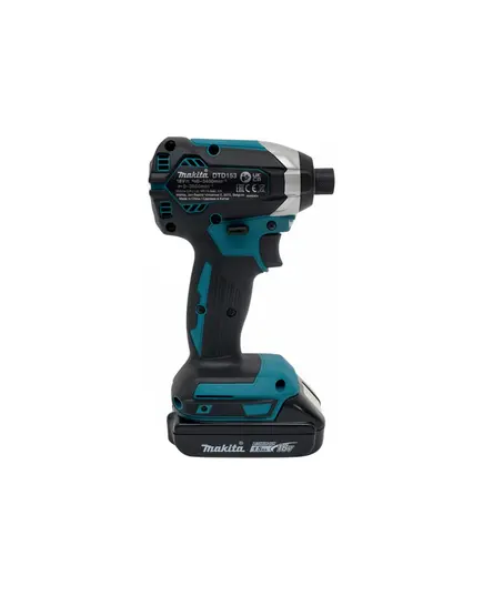 Акк. винтоверт ударный MAKITA DTD153SY, LXT 18В BL, XPT , 1/4"", 170 Нм, 1x1,5 Ач, з/у, кейс, изображение 4