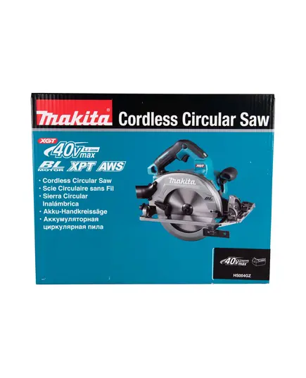 Акк. пила дисковая MAKITA HS004GZ, XGT BL 40В, 185/190 мм, 20 мм, рез 66/68.5 мм, эл. тормоз, XPT, AWS, без АКБ и ЗУ, изображение 13
