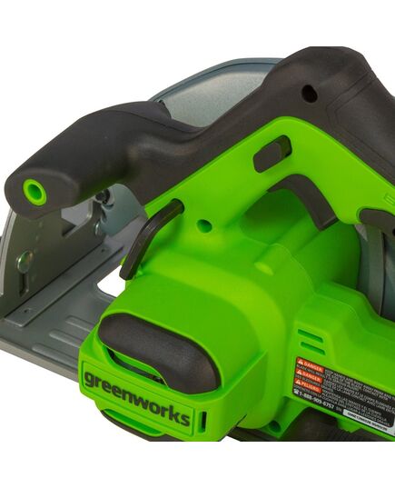 Акк. пила дисковая GREENWORKS GD24CS, б/щет, 185х20 мм, 4500 об/мин, рез 63 мм, 5 Ач, ЗУ, коробка (1500907CUG), изображение 5