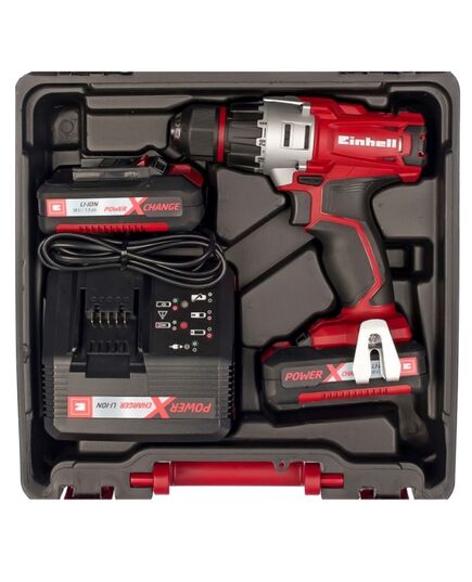 Акк. шуруповерт EINHELL PXC TE-CD 18/2 Li, 18 В, 44 Нм, 20+1, 0-350/1250 об/мин, БЗП 10 мм, 1.39 кг, кейс пласт., изображение 6