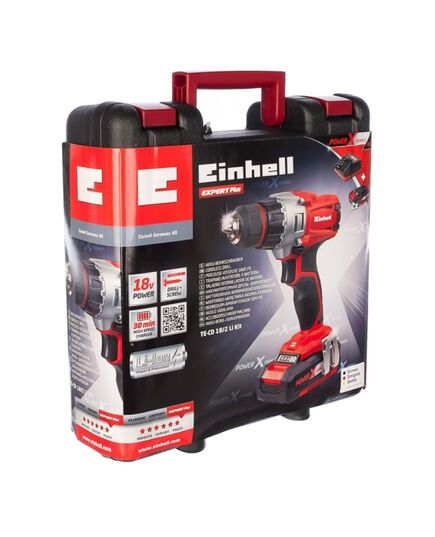Акк. шуруповерт EINHELL PXC TE-CD 18/2 Li, 18 В, 44 Нм, 20+1, 0-350/1250 об/мин, БЗП 10 мм, 1.39 кг, кейс пласт., изображение 3