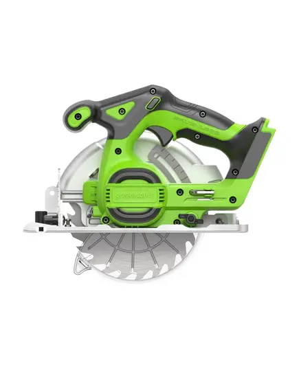 Акк. пила дисковая GREENWORKS GD24CS165, 24В, бесщеточная, 4800 об/мин, диск 165/20 мм, пропил 57 мм, без АКБ и ЗУ (1501607), изображение 3