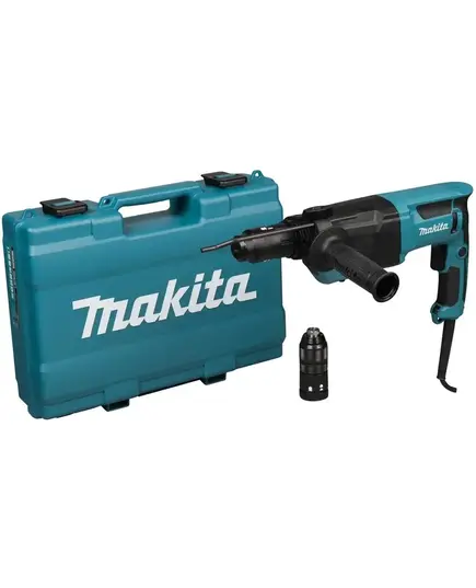 Перфоратор MAKITA HR2670FT, 800 Вт, 26 мм, 3 реж, 3.0 Дж, 0-4500 уд/м, 3.1 кг, кейс, б/зажимной патрон, изображение 13