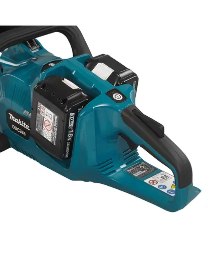 Акк. пила цепная MAKITA DUC353RF2, LXT BL 2х18 В, 14"/35 см, 3/8", 1.1 мм, 20 м/с, XPT,  2xBL1830B, З/У DC18RC, изображение 6