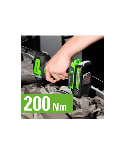 Акк. гайковерт ударный GREENWORKS G24IW200, 24 В 200 Нм, бесщеточный, 3/8", без АКБ и ЗУ, изображение 8