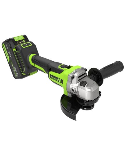 Акк. угловая шлиф. машина GREENWORKS AG590, 125 мм, 24 В, 1х5 Ач, 8500 об/мин, бесщеточная, Anti-Kickback, ЗУ, сумка (3201007CUG), изображение 8