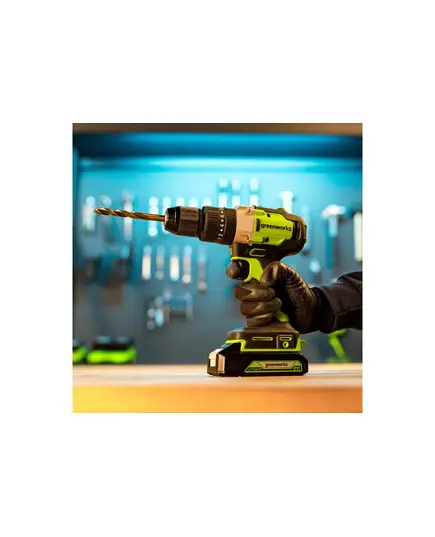 Акк. шуруповерт ударный GREENWORKS GD24DD60k2, 24 В, 1х2 Ач, 60 Нм, 0-600/1800 об/мин, БЗП 13 мм, бесщеточный, ЗУ, кейс (3704107UA), изображение 7