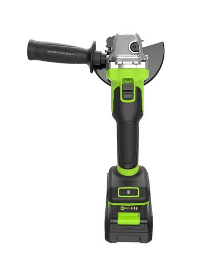 Акк. угловая шлиф. машина GREENWORKS AG590, 125 мм, 24 В, 1х5 Ач, 8500 об/мин, бесщеточная, Anti-Kickback, ЗУ, сумка (3201007CUG), изображение 5