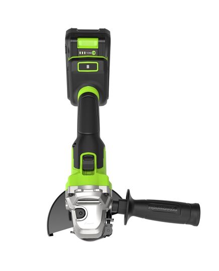 Акк. угловая шлиф. машина GREENWORKS AG590, 125 мм, 24 В, 1х5 Ач, 8500 об/мин, бесщеточная, Anti-Kickback, ЗУ, сумка (3201007CUG), изображение 4