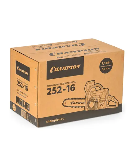 Бензопила CHAMPION 252-16", 2.3 кВт, 3/8, 1.3 мм, 55 зв, 45.4 см³, 4.7 кг, изображение 12