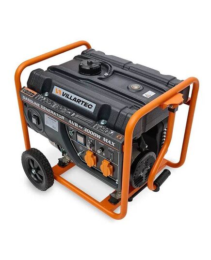 Электростанция бенз. VILLARTEC GG3400W, номинал 2.6 кВт, максимал 3,0 кВт, 12В, две евророзетки 16 A, изображение 2