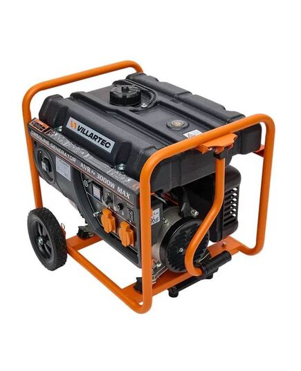 Электростанция бенз. VILLARTEC GG3400W, номинал 2.6 кВт, максимал 3,0 кВт, 12В, две евророзетки 16 A, изображение 7
