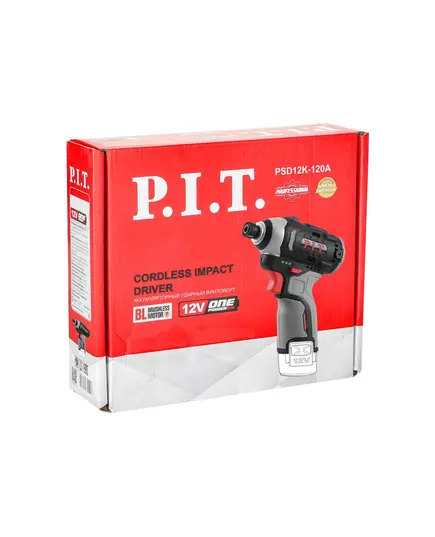 Акк. винтоверт P.I.T. PSD12K-120A SOLO, IMPACT, бесщёточный, 12В, 120 Нм, 3 ск, 0-4300 уд/мин, HEX 1/4", изображение 9