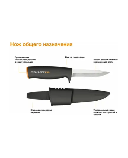 Нож общего назначения FISKARS K40, изображение 4