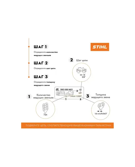 Цепь STIHL 61PMMC3, 3/8", 1.1 мм, 55 зв (3610-000-0055), изображение 5