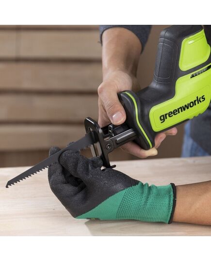 Акк. пила сабельная GREENWORKS GPT-CRS-25, б/щет, 0-3000 об/мин, рез 80 мм, LED, 1х4 Ач, ЗУ, кор. (1200507CUB), изображение 15